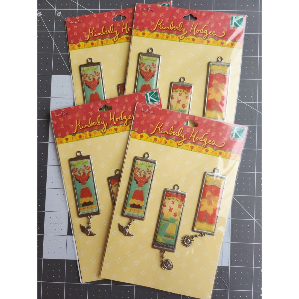 K & Co Kimberly Hodges Metal Art Rectangle Charms 3 Pieces NEW B23